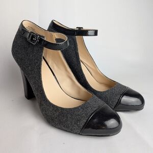 NINE WEST Women Heel Shoes Size 8 Feminine And Classic Style Glossy And Wool